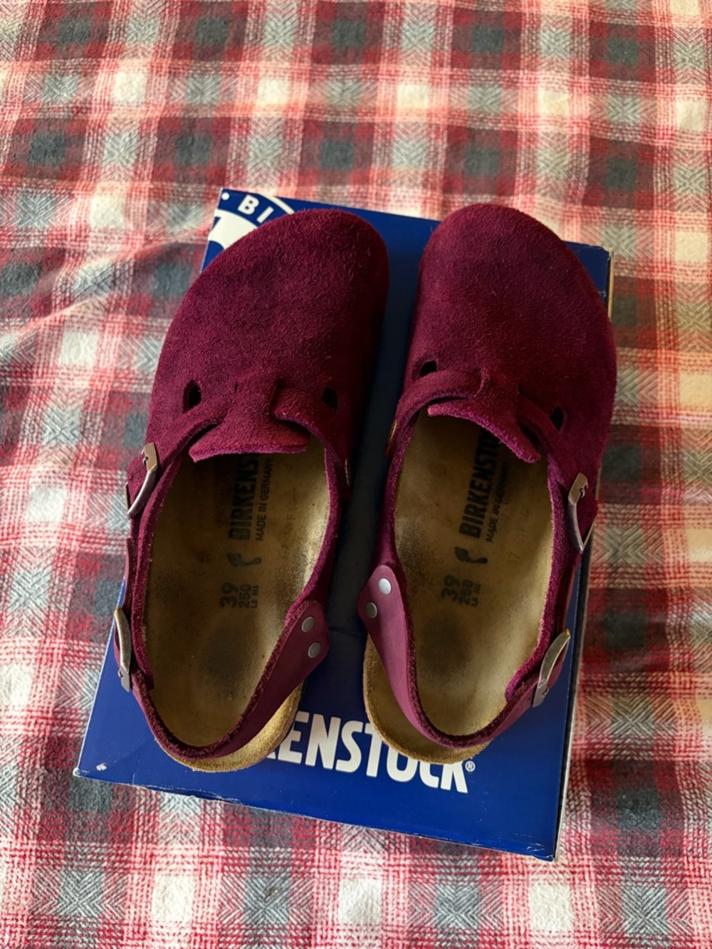 Birkenstock Tokio Suede Clogs Size 39 Gorgeous Custom Plum Color - Picture 3 of 10